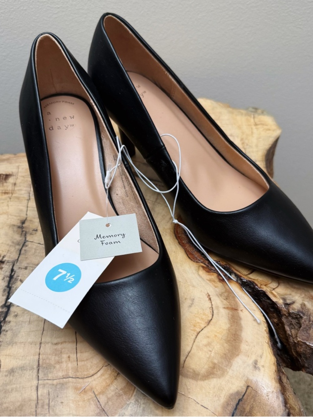 a new day Black Pointed Toe Memory Foam Pumps